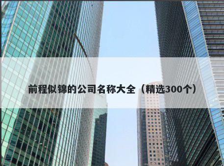 前程似锦的公司名称大全（精选300个）