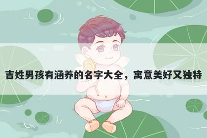 吉姓男孩有涵养的名字大全，寓意美好又独特