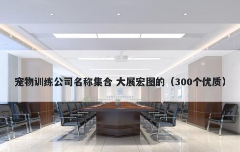 宠物训练公司名称集合 大展宏图的（300个优质）