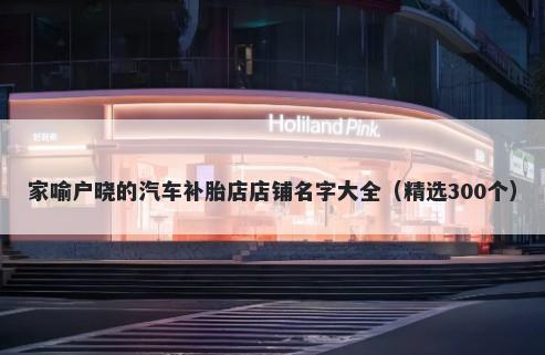 家喻户晓的汽车补胎店店铺名字大全（精选300个）
