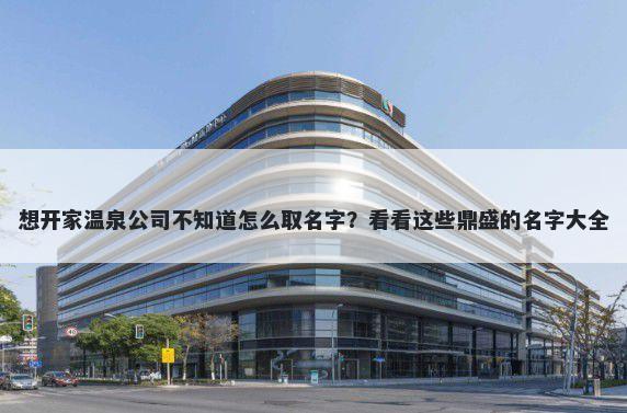 想开家温泉公司不知道怎么取名字？看看这些鼎盛的名字大全