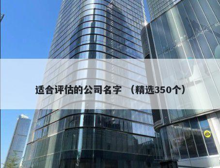 适合评估的公司名字 （精选350个）