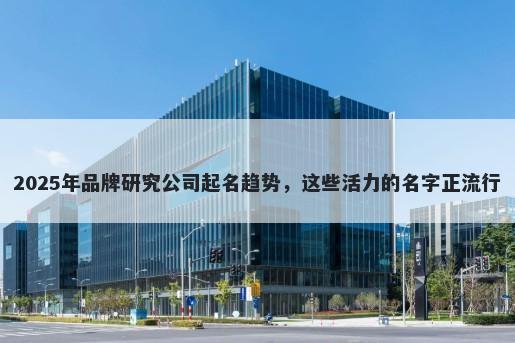 2025年品牌研究公司起名趋势，这些活力的名字正流行