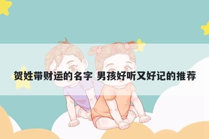 贺姓带财运的名字 男孩好听又好记的推荐