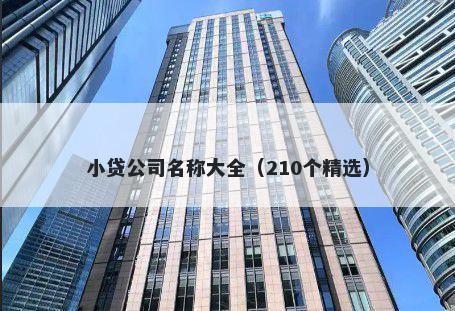 小贷公司名称大全（210个精选）