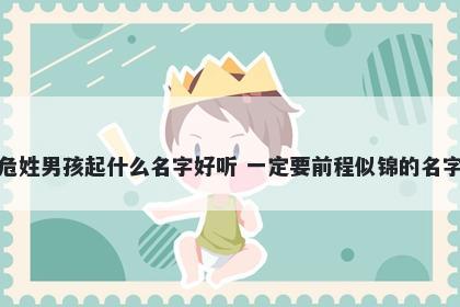 危姓男孩起什么名字好听 一定要前程似锦的名字