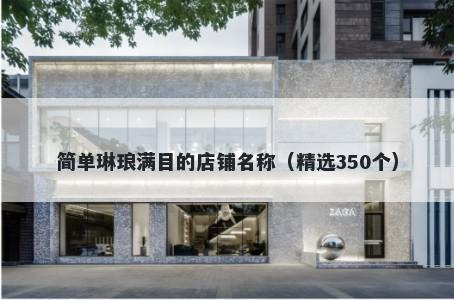 简单琳琅满目的店铺名称（精选350个）