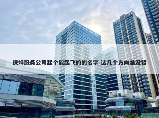 保姆服务公司起个能起飞的的名字 这几个方向准没错