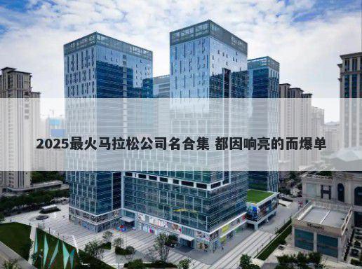 2025最火马拉松公司名合集 都因响亮的而爆单
