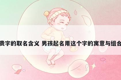 贵字的取名含义 男孩起名用这个字的寓意与组合
