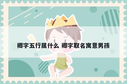 卿字五行属什么 卿字取名寓意男孩