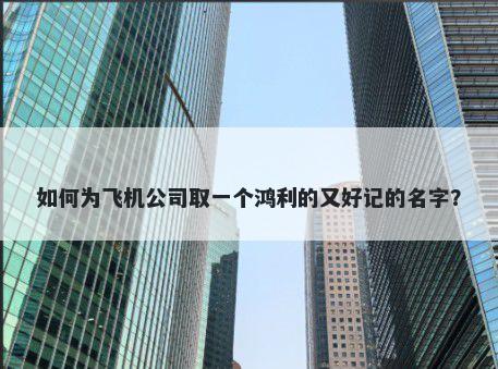 如何为飞机公司取一个鸿利的又好记的名字？