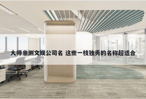 大师亲测文娱公司名 这些一枝独秀的名称超适合
