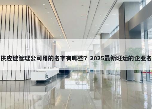 适合供应链管理公司用的名字有哪些？2025最新旺运的企业名解析