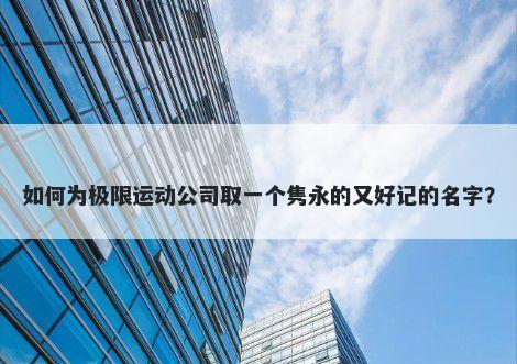 如何为极限运动公司取一个隽永的又好记的名字？