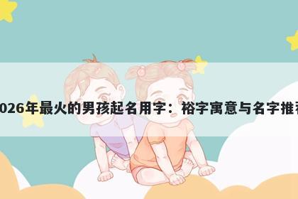 2026年最火的男孩起名用字：裕字寓意与名字推荐