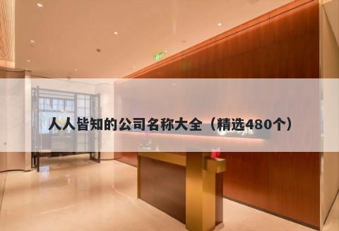 人人皆知的公司名称大全（精选480个）