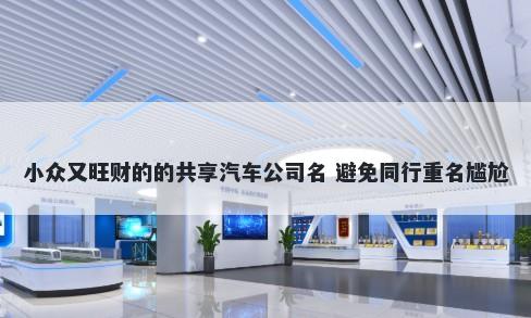 小众又旺财的的共享汽车公司名 避免同行重名尴尬