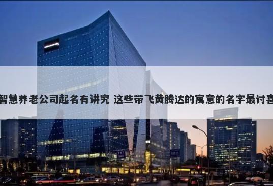 智慧养老公司起名有讲究 这些带飞黄腾达的寓意的名字最讨喜