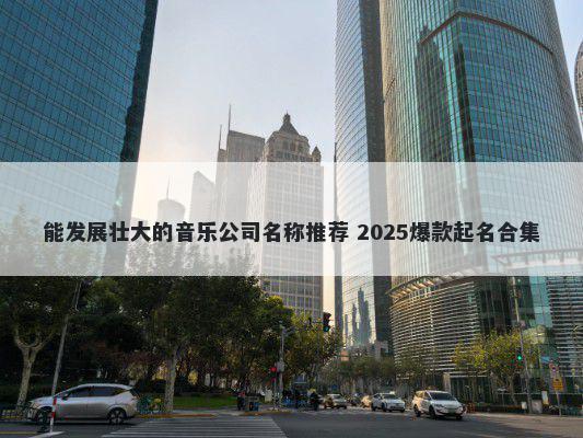 能发展壮大的音乐公司名称推荐 2025爆款起名合集