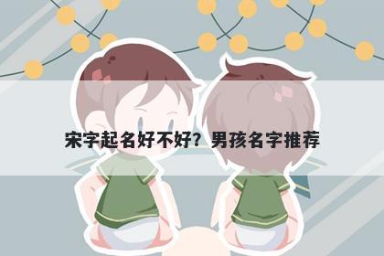 宋字起名好不好？男孩名字推荐
