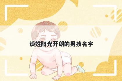 谈姓阳光开朗的男孩名字