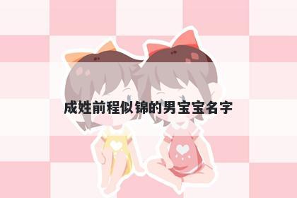 成姓前程似锦的男宝宝名字
