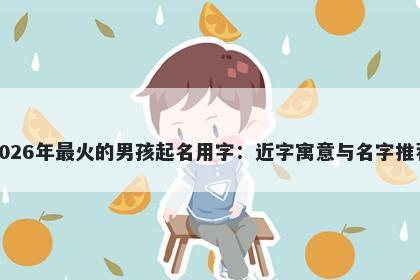 2026年最火的男孩起名用字：近字寓意与名字推荐