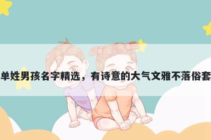 单姓男孩名字精选，有诗意的大气文雅不落俗套