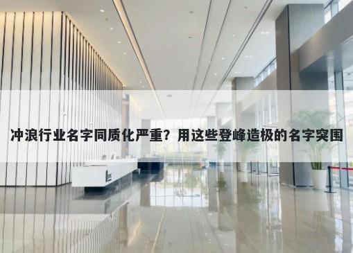 冲浪行业名字同质化严重？用这些登峰造极的名字突围