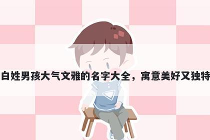 白姓男孩大气文雅的名字大全，寓意美好又独特