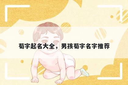 荀字起名大全，男孩荀字名字推荐