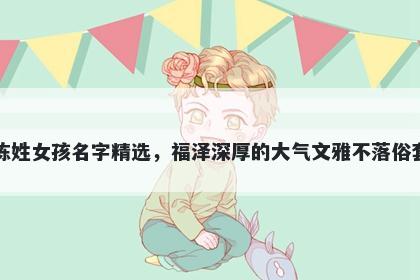 陈姓女孩名字精选，福泽深厚的大气文雅不落俗套