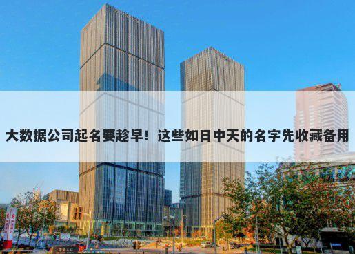 大数据公司起名要趁早！这些如日中天的名字先收藏备用