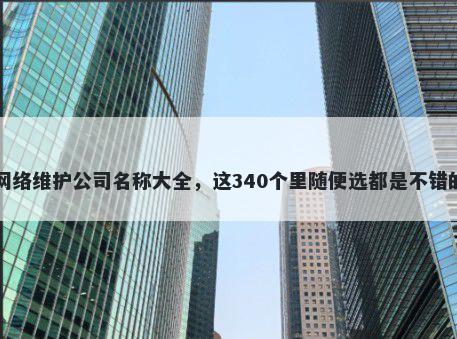 网络维护公司名称大全，这340个里随便选都是不错的