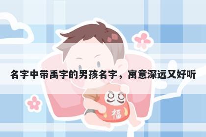 名字中带禹字的男孩名字，寓意深远又好听