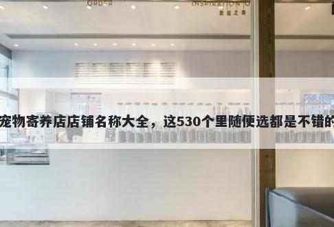 宠物寄养店店铺名称大全，这530个里随便选都是不错的