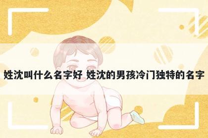 姓沈叫什么名字好 姓沈的男孩冷门独特的名字