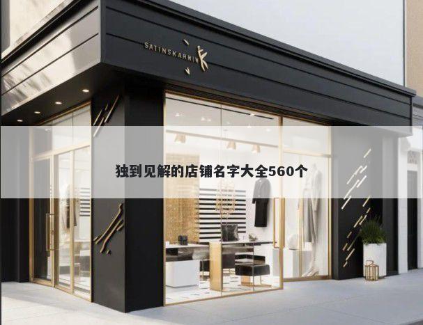 独到见解的店铺名字大全560个
