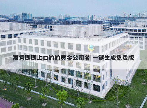 寓意朗朗上口的的黄金公司名 一键生成免费版
