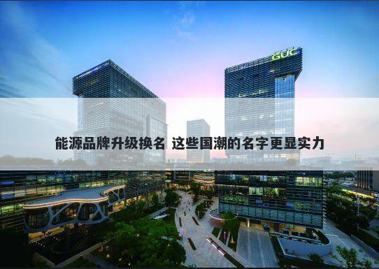 能源品牌升级换名 这些国潮的名字更显实力