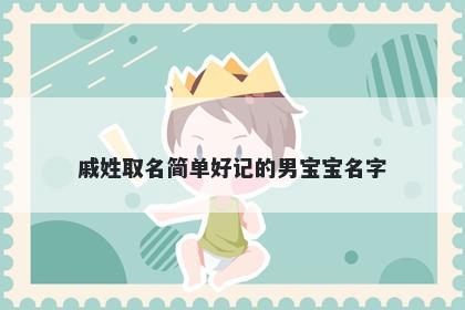 戚姓取名简单好记的男宝宝名字