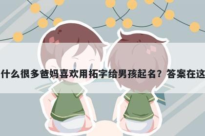 为什么很多爸妈喜欢用拓字给男孩起名？答案在这里