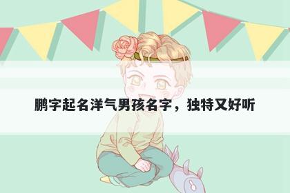 鹏字起名洋气男孩名字，独特又好听