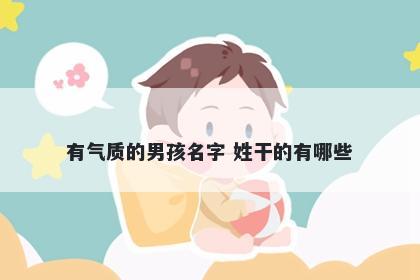 有气质的男孩名字 姓干的有哪些