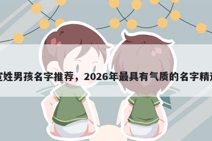 宣姓男孩名字推荐，2026年最具有气质的名字精选