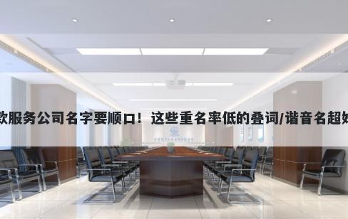 贷款服务公司名字要顺口！这些重名率低的叠词/谐音名超好记