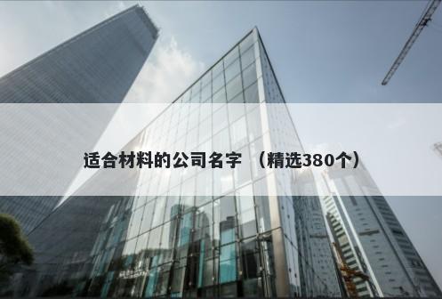 适合材料的公司名字 （精选380个）