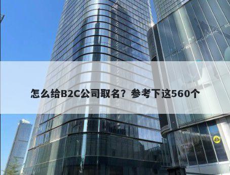 怎么给B2C公司取名？参考下这560个