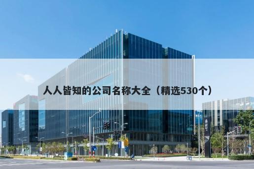 人人皆知的公司名称大全（精选530个）